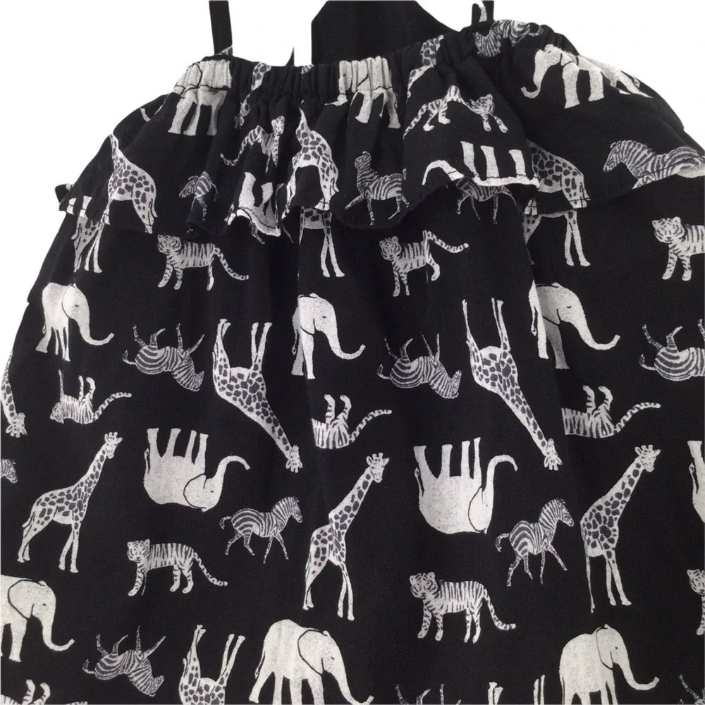 Old Navy Girl's Animal Black‎ and White Safari Dress